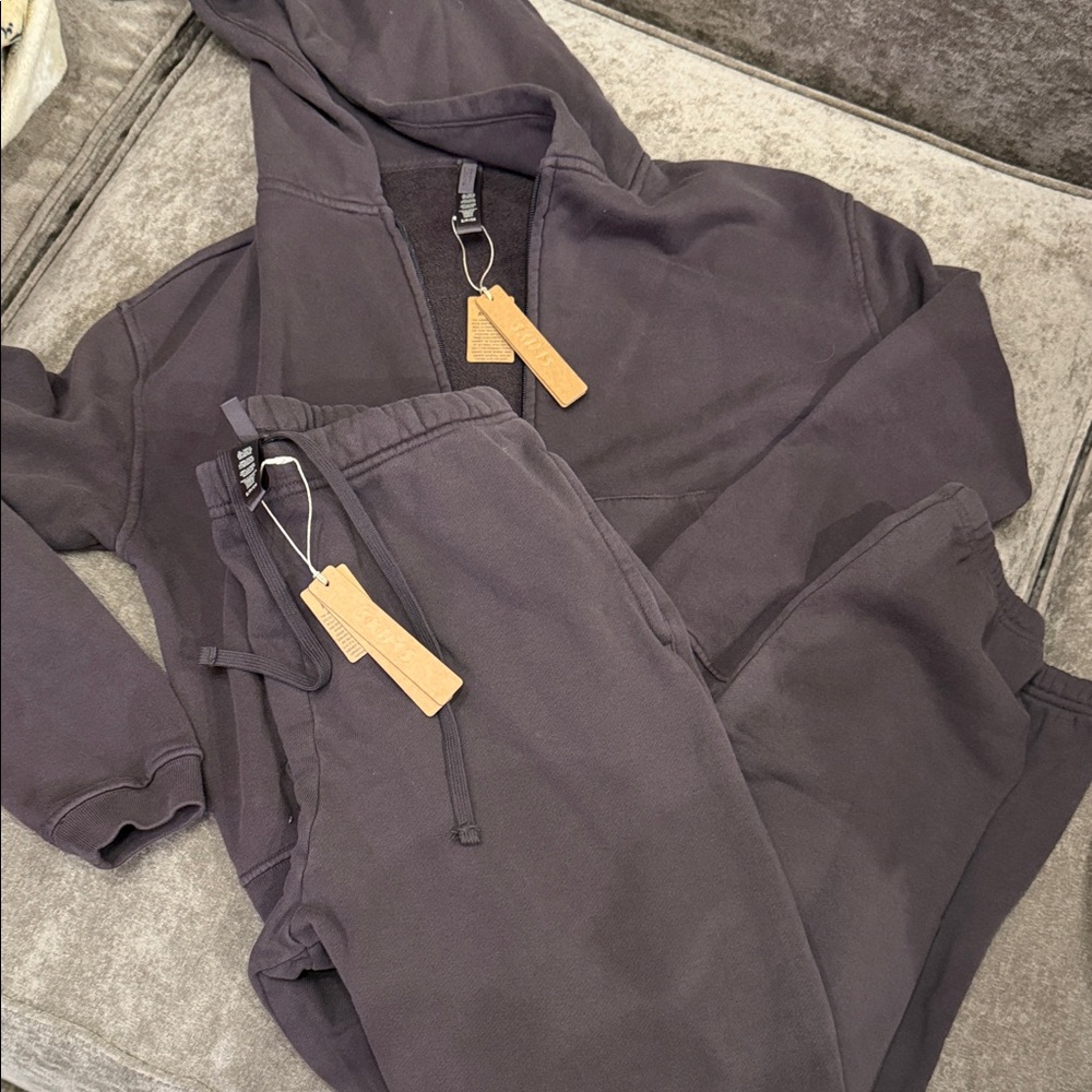 SKIMS Brown Zip-Up Hoodie